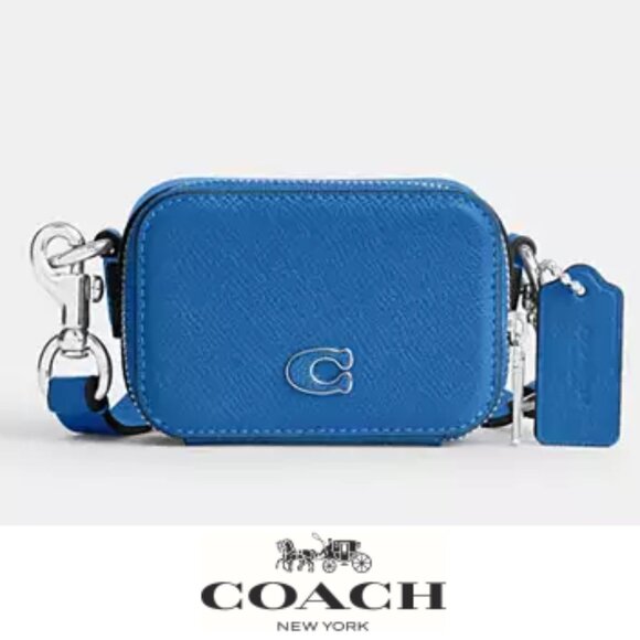 🥰 Coach Crossbody Pouch Blueberry - Picture 1 of 10